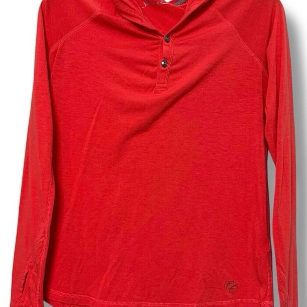 Free Fly Apparel Women's Red Long Sleeve Henley